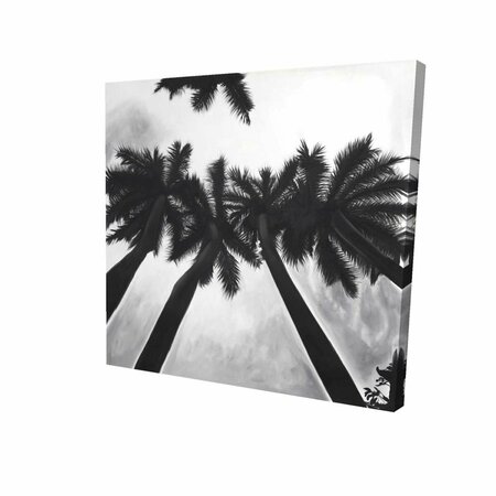 FONDO 32 x 32 in. Monochrome Palm Trees-Print on Canvas FO2790457